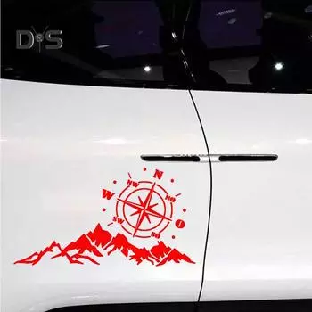Интернет-автомобильные аксессуары, компас, горы, автомобильный Стайлинг, внедорожник, внедорожник, светоотражающие наклейки, украшения белый