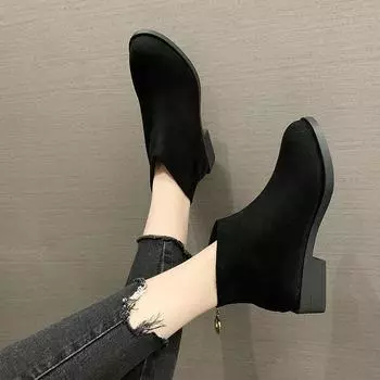 Internet celebrities ins British style short boots women s 2025 autumn new Korean version short tube versatile thick heel Martin boots children s tide 35