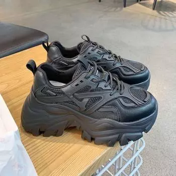 Internet celebrities show little black dad shoes women s tide spring summer 2024 new super fire versatile casual sports shoes adult 35 чёрный