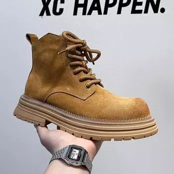 Internet Celebrity Design Sense Martin Boots Comfortable Versatile Fashion Locomotive Tooling Boots 24458-A 38 жёлтый