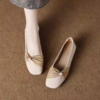 Internet celebrity fairy style temperament square head bag toe non-slip shoes 2024 summer foreign style wear low heel single shoes women 35