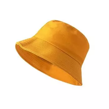 Internet Celebrity Ins Bucket Hat Women s Japanese Style All-Matching Face-Covering Hat Men K-style Cotton Black Big Head Circumference Bucket Hat Yellow M(56-58cm)