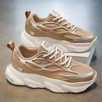 Internet celebrity men s shoes 2024 new summer breathable mesh running sports shoes teen senior sense trendy dad shoes 39