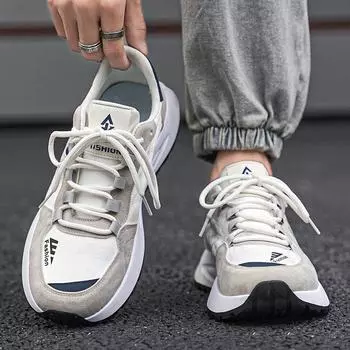 Internet celebrity men s shoes autumn Forrest Gump running sports shoes teen senior sense trendy dad shoes platform casual white shoes 39