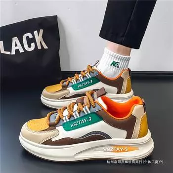 Internet celebrity men s shoes spring and autumn 2025 new youth tide brand casual sports shoes running non-slip dad tide shoes 39