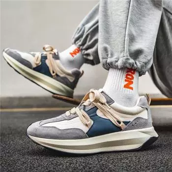 Internet celebrity men s shoes spring and summer breathable sports Forrest Gump shoes male students heightening board shoes casual retro dad trendy 39