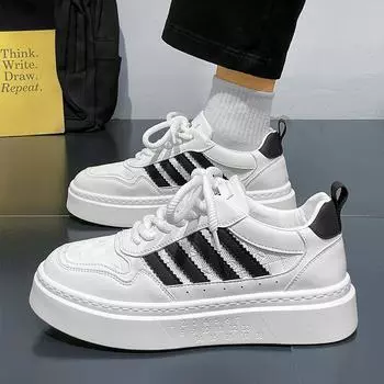 Internet celebrity popular men s shoes 2025 new versatile platform casual white shoes non-slip youth student sports tide shoes 39