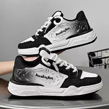 Internet celebrity popular men s shoes spring 2024 new thick-soled versatile bread tide shoes student height increase sports and leisure board shoes 39