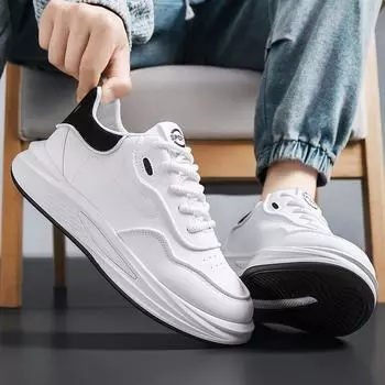 Internet celebrity popular men s shoes spring and autumn 2025 new versatile sports leisure running height increase youth leather dad shoes 39