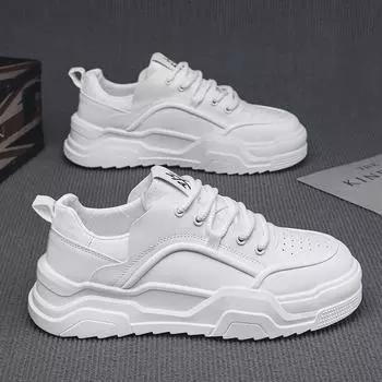 Internet celebrity popular men s shoes spring and autumn 2025 new versatile sports leisure running height increase youth leather dad shoes 39