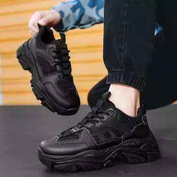 Internet celebrity popular men s shoes spring and summer 2025 new versatile sports leisure running height increase youth mesh dad shoes 39