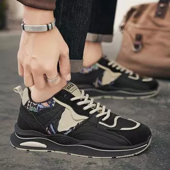 Internet celebrity popular men s shoes spring and autumn 2025 new versatile sports leisure running height increase youth leather dad shoes 39