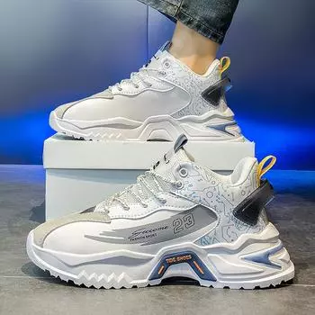 Internet celebrity popular men s shoes summer and autumn breathable running sports shoes boys trendy brand versatile Putian dad shoes heightening 36