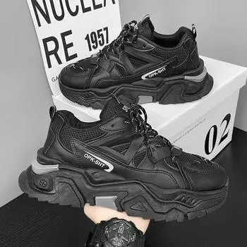 Internet celebrity popular men s shoes summer youth mesh sneakers running boys trendy dad shoes heightening casual shoes 39