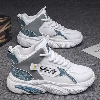 Internet celebrity popular men s shoes summer mesh breathable versatile casual sports running trend thick sole heightening dad tide shoes 39 хаки