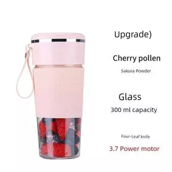 Internet Celebrity Portable Juicer Household Fruit Small Charging Juice Extractor Electric Mini Juicing Cup Warranty [Young Adult powder] 4 blade steel knife/glass