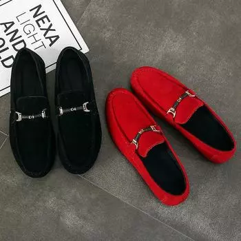 Internet celebrity same casual shoes men s spring and autumn tide shoes student shoes men s Doudou shoes flat Korean version Doudou shoes men s festiv 38 чёрный