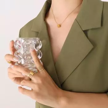 Интернет-знаменитость, то же самое ожерелье, женский прилив, титановая сталь, хип-хоп стиль, универсальный корейский элемент личности, покрытый 18-каратным золотом, квадратный кулон