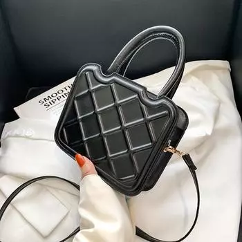 Интернет знаменитость маленькая квадратная сумка женская осенняя новая модная универсальная сумка-мессенджер с бриллиантами портативная сумка для печенья белый