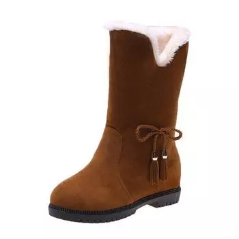 Internet celebrity snow boots women 2021 autumn and winter new Korean version short boots piled thickened warm learning cotton shoes boots women 35