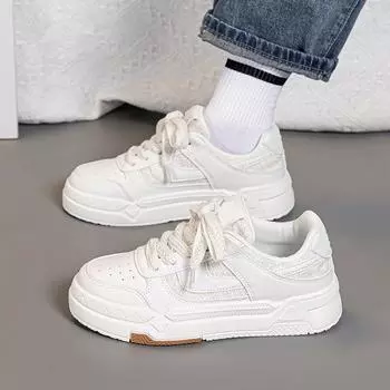 Internet celebrity white shoes women ins tide 2024 autumn new versatile explosion heightened platform sports leisure lightweight board shoes 35 чёрный