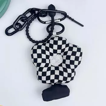 Интернет-кулон со знаменитостями, черно-белая кукла-шахматная доска, брелок с витой пуговицей