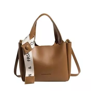 Интернет-магазин Модная сумка-корзина для овощей с дизайном Splicing Design Сумка-мессенджер контрастного цвета Простая портативная сумка-ведро через плечо коричневый