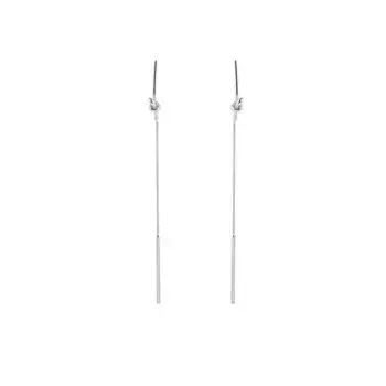 Интернет-знаменитость Длинные серьги с длинной бахромой и узлами Женственность Новая мода Простые Подходят для круглого лица Серьги