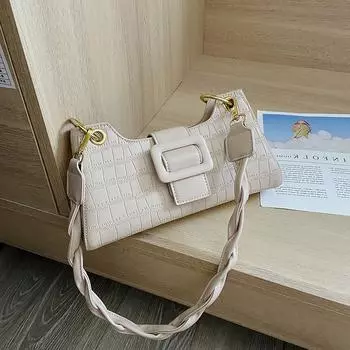 Интернет знаменитость Французская сумка подмышкой женская ins текстурная сумка 2024 популярная новая модная сумка-мессенджер сумка-багет через плечо белый