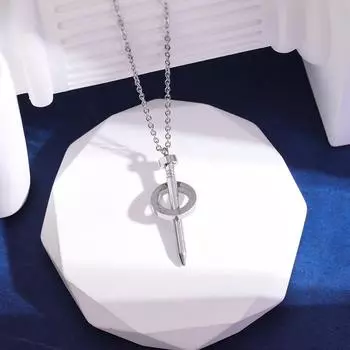 Интернет-знаменитость Холодный темперамент Персонализированное ожерелье для ногтей Не выцветает Легкий роскошный нишевый дизайн Ключичная цепочка-подвеска Подарок на ювелирные изделия серебряный