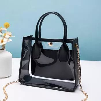 Интернет-знаменитость Jelly Transparent Bag модная маленькая крутая и элегантная универсальная цепочка популярная сумка