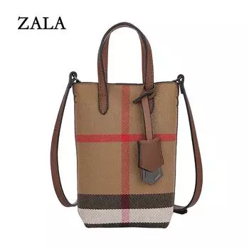 Интернет знаменитость клетчатая кожаная сумка для мобильного телефона текстура женская сумка вертикальная мода универсальная портативная сумка через плечо пятно темно-коричневого