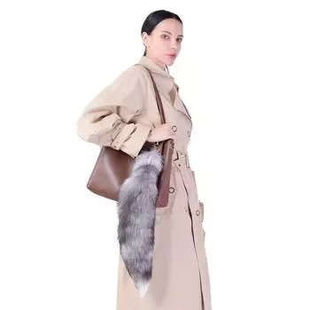 Интернет знаменитость мода лисий хвост брелок сумка кулон ювелирные изделия плюшевые комическое шоу COS реквизит для выступлений 50CM