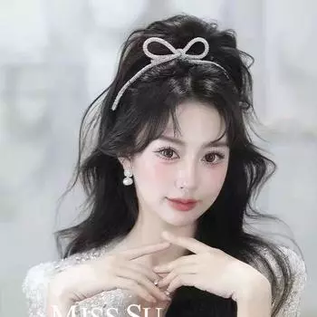 Интернет-знаменитость, полная стразов, заколок-бантов, аксессуаров для волос, свадебных головных уборов невесты серебряный