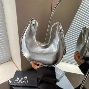 Интернет знаменитость ретро текстура цепочка большая емкость пригородная маленькая сумка женская весна и лето 2024 новая сумка подмышкой сумка через плечо чёрный