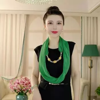 Интернет-знаменитость шелковый шарф, этнический стиль ожерелье шарф