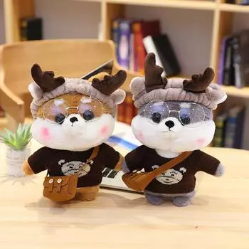 Интернет-знаменитость Сиба-ину Кукла Хаски Плюшевая игрушка Щенок Кукла Подушка Милая Тряпичная Кукла Девочка Подарок На День Рождения 30cm