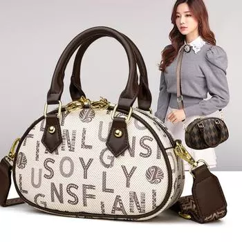 Интернет Знаменитость Сумка Женская Новая Печатные Буквы Широкий Плечевой Ремень Ретро Сумка Плечо Сумка Посыльного