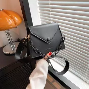 Интернет знаменитость текстура цепь маленькая сумка женская 2024 осень новая прозрачная сумка мессенджер универсальная взрыв плечо маленькая квадратная сумка белый