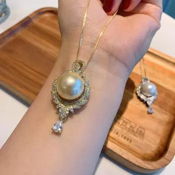 Интернет знаменитость жемчужный кулон женский холодный ветер золотое жемчужное ожерелье костяная цепочка женский