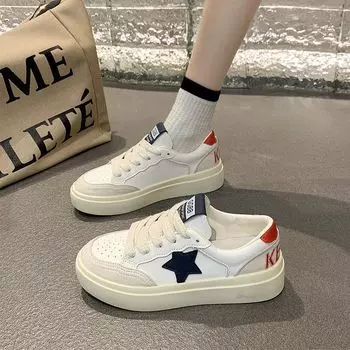 Интернет знаменитость звезда маленькие белые туфли лето женская 2025 новые туфли для доски универсальные дышащие модные туфли на платформе повседневные женские туфли прилив 35