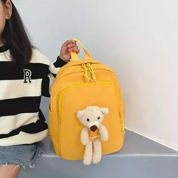 Интернет знаменитости горячая распродажа сращивание медведь детский рюкзак новый детский забавный милый рюкзак мужская и женская мода мультфильм ручная сумка белый
