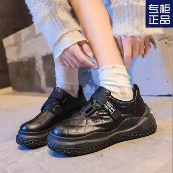 Интернет знаменитости хлопковая обувь женщины носят педали зимой 2024 года новые бархатные теплые шапочки водонепроницаемые модные зимние хлопковые туфли 35 чёрный