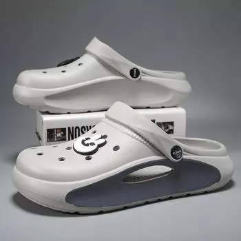 Интернет Знаменитости Hole Shoes Мужская Осенняя Новая Одежда Для Дома И Уличного Отдыха Тенденция Двойного Назначения Наступая На Говно Ощущение Цвета Соответствия Мягкая Толстая Подошва Сумка 40-41