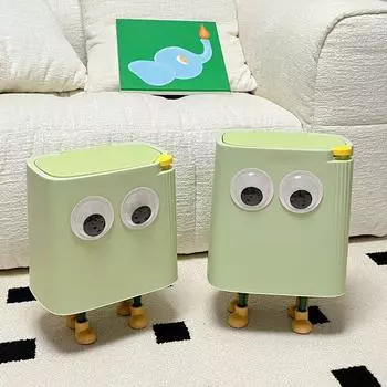 Интернет Знаменитости Ins Стиль Милый Мультфильм Мини Мусорный Бак Офис Гостиная Дом Кухня Спальня Нажимная Корзина Для Мусора С Ножками