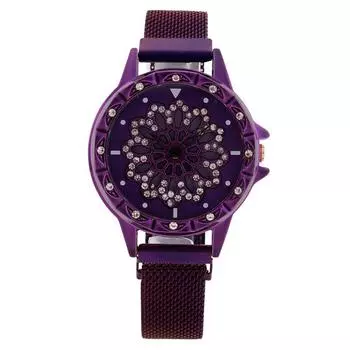 Интернет знаменитости кварцевые часы часы для бега женские часы женские магнитная пряжка ремень Милан обработка настройка фиолетовый
