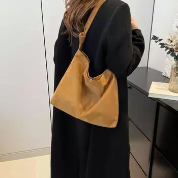 Интернет знаменитости мода большой емкости сумка тоут женская новая матовая замшевая сумка через плечо ниша универсальная большая сумка чёрный