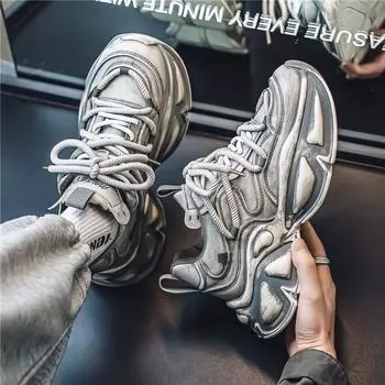 Интернет знаменитости мужская обувь осень и зима 2024 новый тренд универсальный молодежный спортивный досуг толстая подошва усиление Путянь папы обувь 39