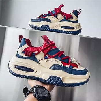 Интернет знаменитости популярная мужская обувь осень и зима 2024 новый тренд молодежный спорт досуг бег толстая подошва увеличивающая рост папы обувь 39