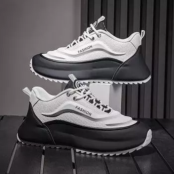 Интернет знаменитости популярная мужская обувь весна и осень плоская подошва новая универсальная спортивная обувь для отдыха бег сумка низ подросток студент папа обувь 39